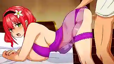 Хентай цыпочку трахнет лысый в игре, а девушка ощутит всё в реальности