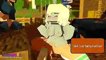 Порно пародия на Minecraft с кубической сучкой, но титьки и жопа у неё круглые